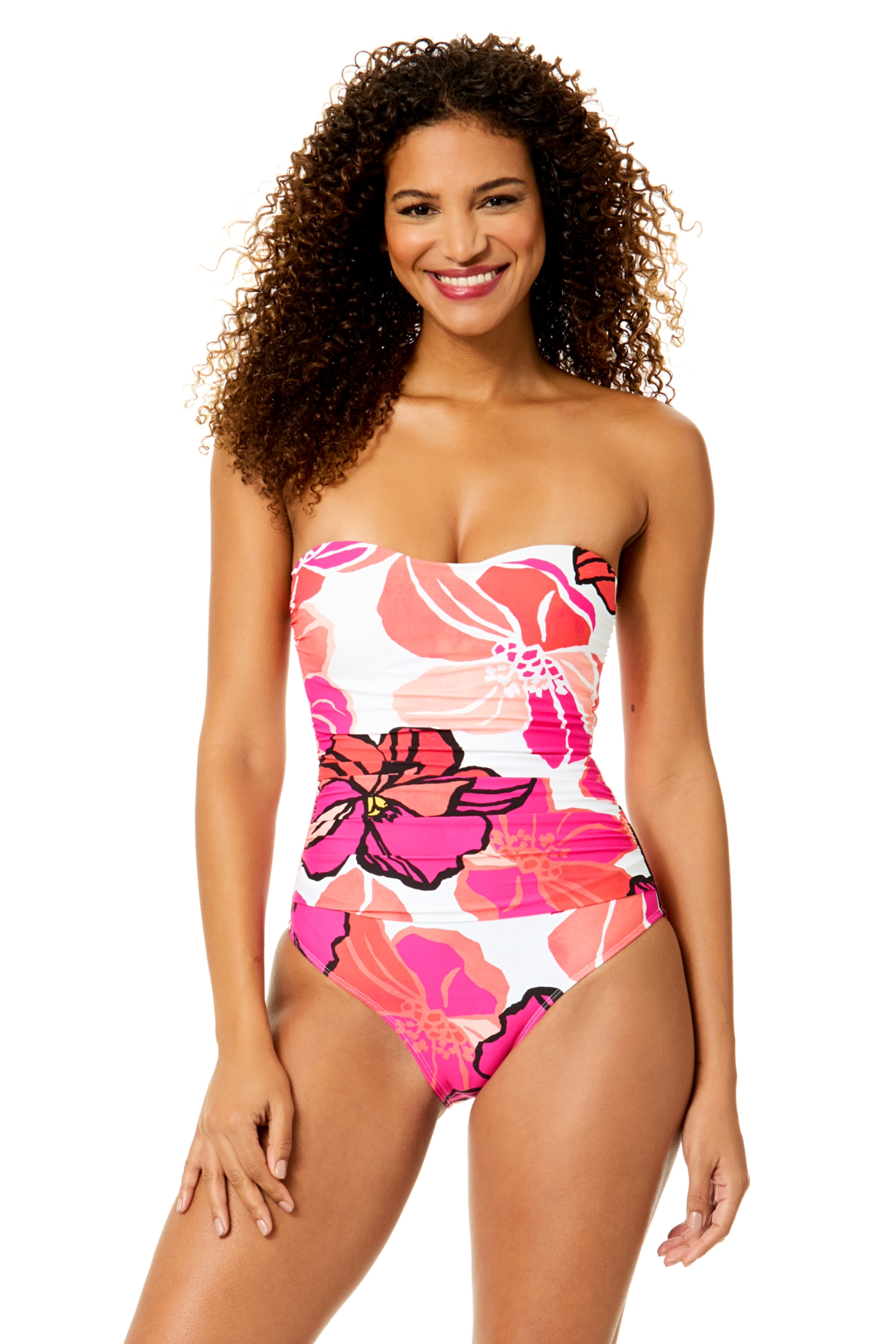 Anne Cole Acapulco Princess Strapless Bandeau One Piece Swimsuit