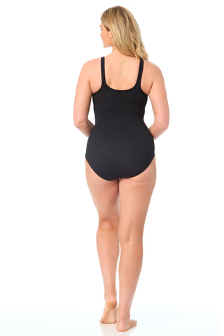 Women's One Size Fits Most Black Tank One Piece Swimsuit