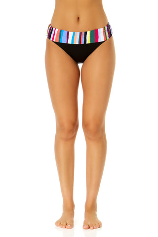Women's Easy Breezy Stripe Printed Fold Over Bikini Bottom