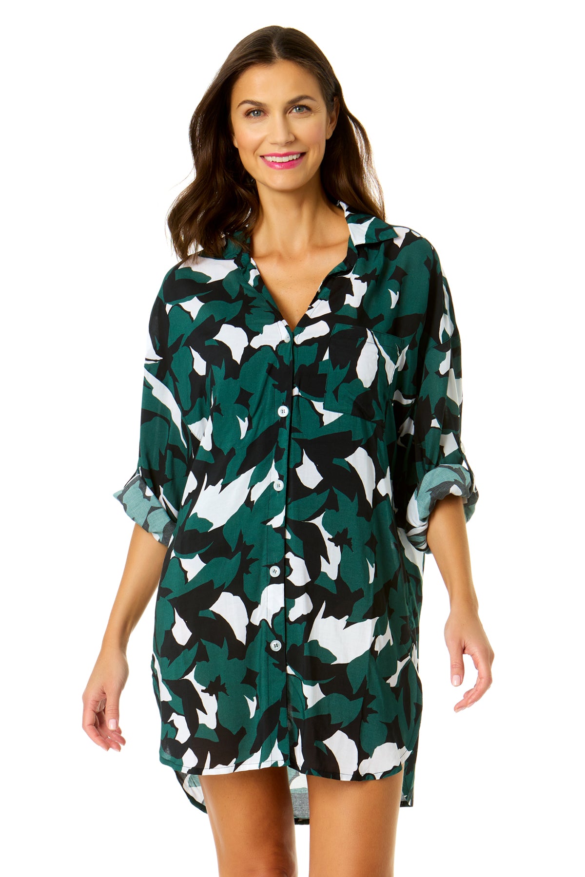 Desert Bloom Button Down Shirt Swimsuit Cover Up Anne Cole