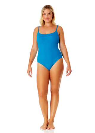 Womens' Live In Color Classic Lingerie Textured Maillot One Piece Swimsuit