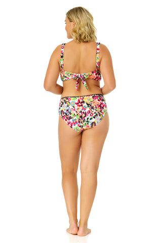 Women's Sun Blossom Soft Band Shirred Bralette Bikini Top