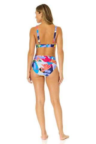 Tropic Stamp Asymmetric Ring Bralette Bikini Swim Top – Anne Cole