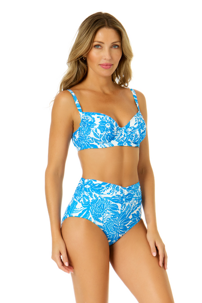 Midnight Floral Shirred Underwire Bikini Swim Top – Anne Cole
