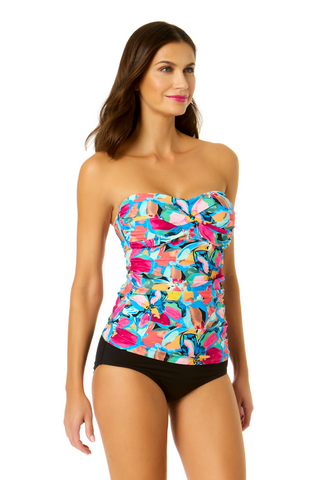 Women's Amalfi Floral Twist Front Bandeaukini Swim Top