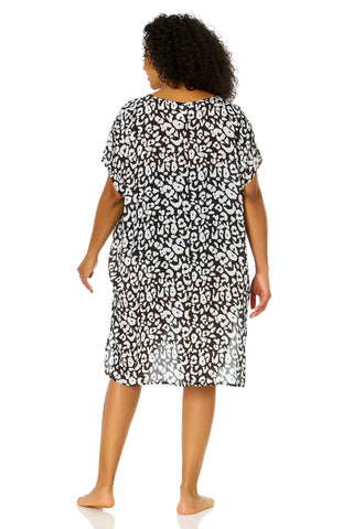 Women's Plus Size Wild Cat Easy Tunic Swimsuit Cover Up