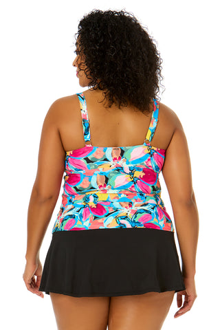 Tankini for Women with Shorts Underwired Plus Size Top with