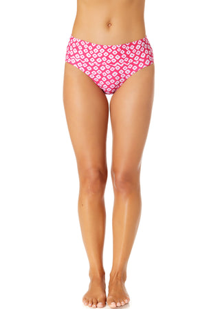 Women's Shibori Geo Soft Band Mid Rise Bikini Swim Bottom