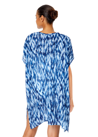 Women's Tie Dye Ikat Easy Tunic Swimsuit Cover Up