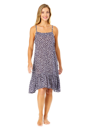 Women's Shibori Geo Meadow Bouquet A Line Dress Swimsuit Cover Up