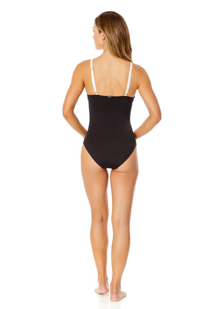 Women's Mesh Around Mesh Insert One Piece Swimsuit