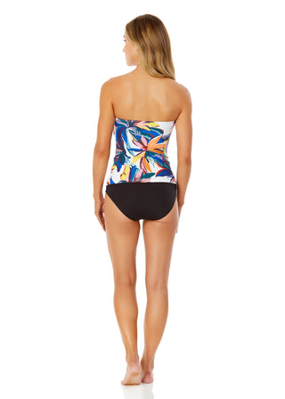 Women's Riviera Floral Twist Front Bandeaukini Swim Top