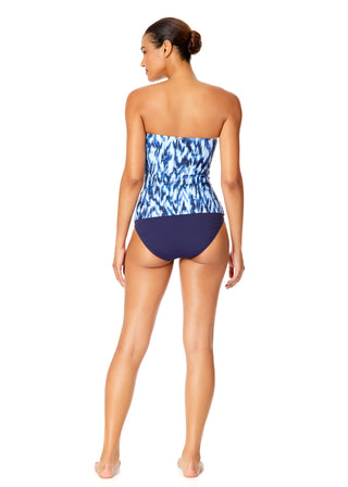 Women's Tie Dye Ikat Twist Front Bandeaukini Swim Top