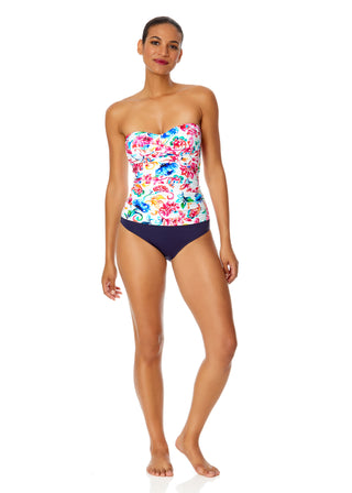 Women's Watercolor Paisley Twist Front Bandeaukini Swim Top