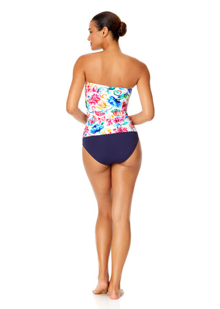 Women's Watercolor Paisley Twist Front Bandeaukini Swim Top