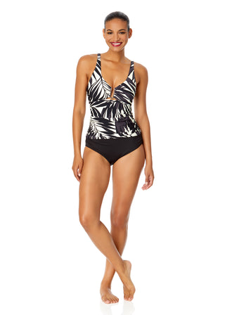 Women's Palm Chic Ring Front Tankini Swim Top