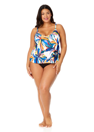 Women's Plus Riviera Floral Easy Triangle Tankini Swim Top