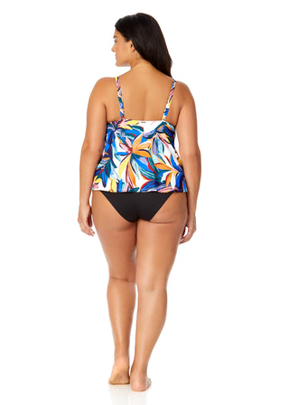 Women's Plus Riviera Floral Easy Triangle Tankini Swim Top