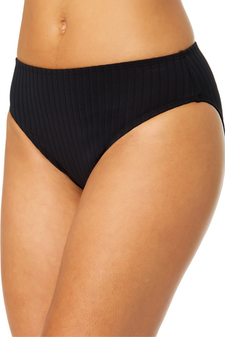 Women's Luna Snap Black Clean Midrise Swim Bottom