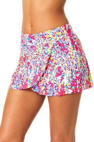 Women's Villa Vera Drape Front Mid Rise Swim Skirt Bottom