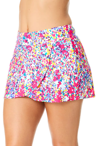 Women's Villa Vera Drape Front Mid Rise Swim Skirt Bottom