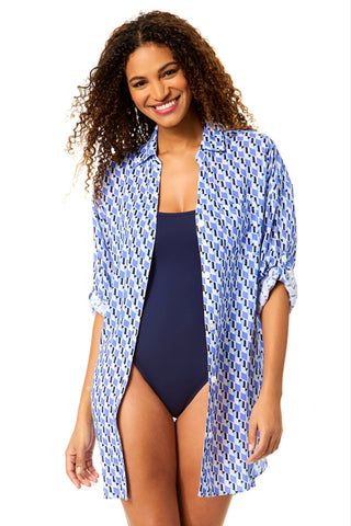 Women's Pacific Button Down Shirt Swimsuit Cover Up