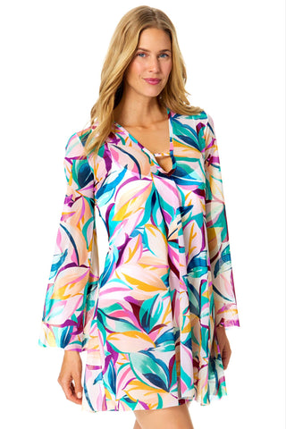 Women's Mexican Riviera Keyhole Mesh Maxi Dress Swimsuit Cover Up