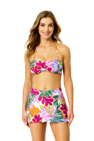 Women's Mod Tropical Twist Bandeau Bikini Swim Top