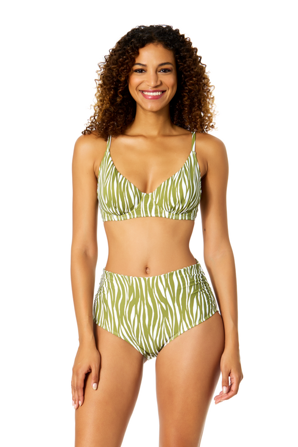 Women's Sierra Woodblock Elongated Triangle Underwire Bikini Swim Top