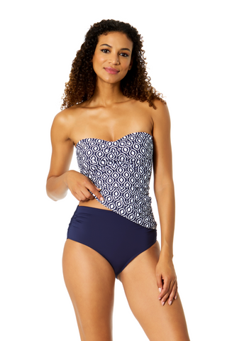 Women's Azzurra Geo Twist Front Bandeaukini Swim Top