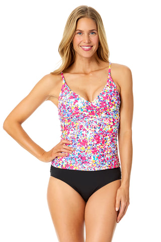 Women's Villa Vera Hidden Underwire Drape Front Tankini Swim Top