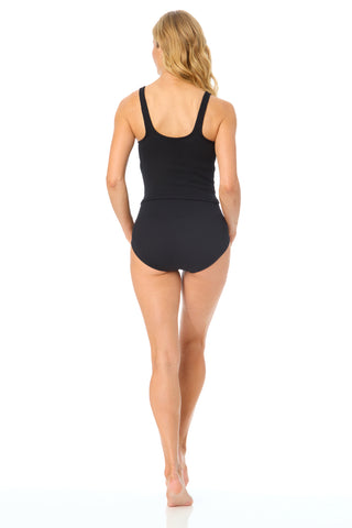 Women's One Size Fits Most Black Tankini Swim Top