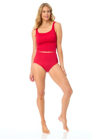 Women's One Size Fits Most Ruby Red Tankini Swim Top