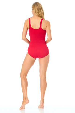Women's One Size Fits Most Ruby Red Tankini Swim Top