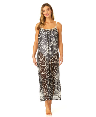 Women's Adjustable Maxi Dress with Seashell Trim Cover Up Women's Adjustable Maxi Dress with Seashell Trim Cover Up