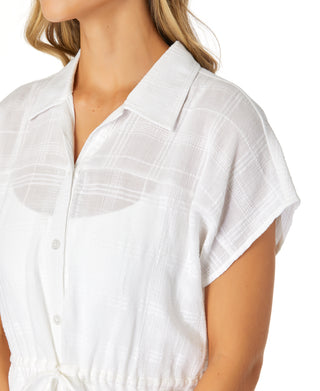 Women's Button Up With Pockets Cover Up