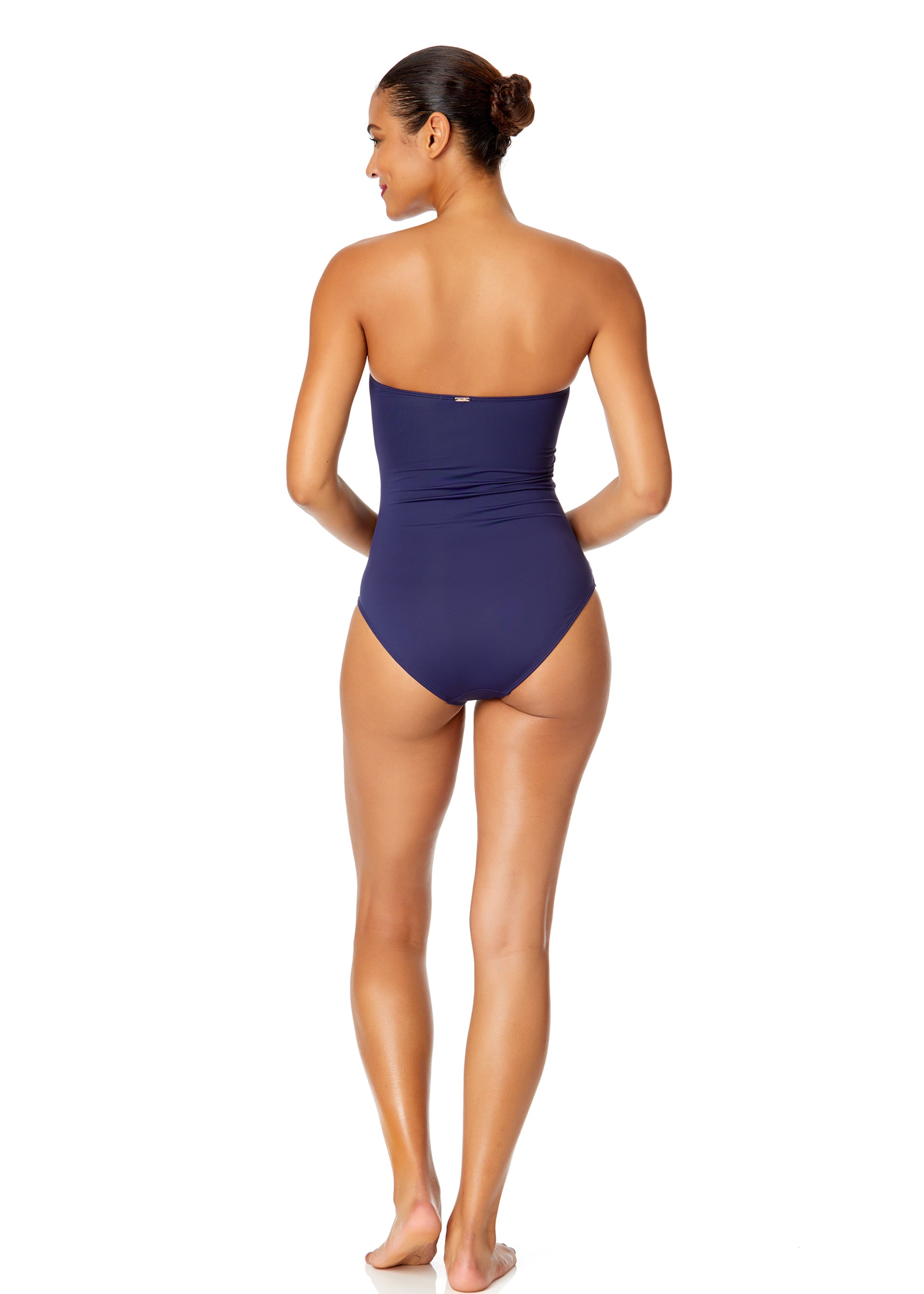 Anne Cole Live in Color Twist Front Shirred One Piece | Strapless