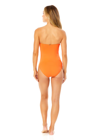 Women's Live In Color Twist Front Shirred One Piece Swimsuit