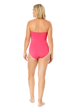 Women's Live In Color Twist Front Shirred One Piece Swimsuit