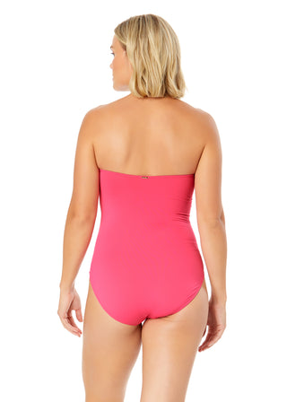 Women's Live In Color Twist Front Shirred One Piece Swimsuit