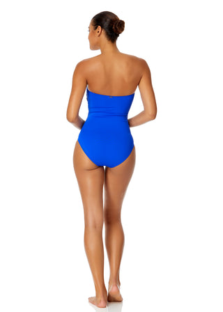 Women's Live In Color Twist Front Shirred One Piece Swimsuit