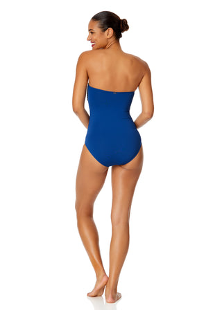 Women's Live In Color Twist Front Shirred One Piece Swimsuit