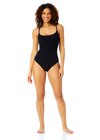 Womens' Live In Color Classic Lingerie Textured Maillot One Piece Swimsuit