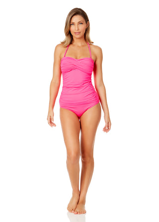 Women's Live In Color Twist Front Bandeaukini Swim Top