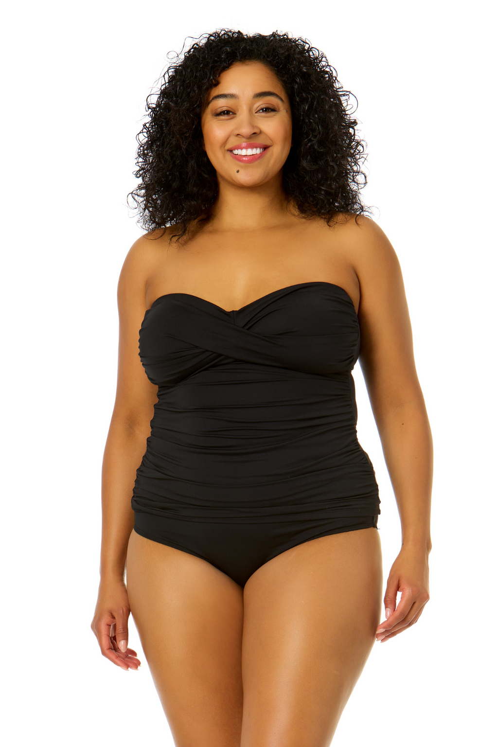 Colloyes Women's Swimwear Twist Bandeau Bikini Top Plus Size