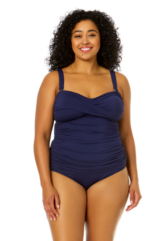 Plus Size Bandeaukini Swim Top in Solid Colors Anne Cole Plus