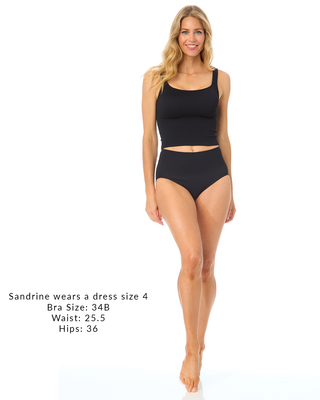 Women's One Size Fits Most Black Tankini Swim Top