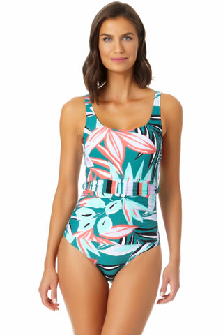 Buy Multi Print Thermal Scoop Neck Swimsuit from Next Poland