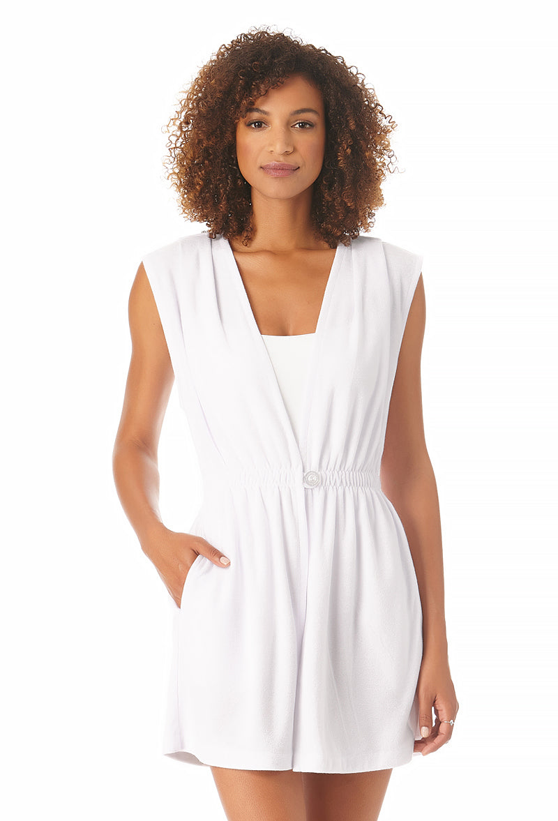 Model Cole Robe Women's Terry Cloth Robe Swimsuit Cover Up in Color - Anne Cole