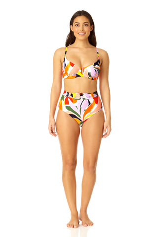 Womens Waisted Bikini Two Piece Swimsuit Adjustable Underwire